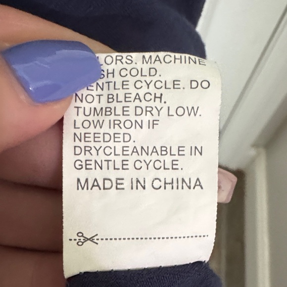 SHEIN Dark Blue Blouse with Lace Detail - Picture 4 of 7